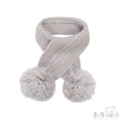 SOFT TOUCH Baby Pom Pom Scarf 0-24 mths Grey